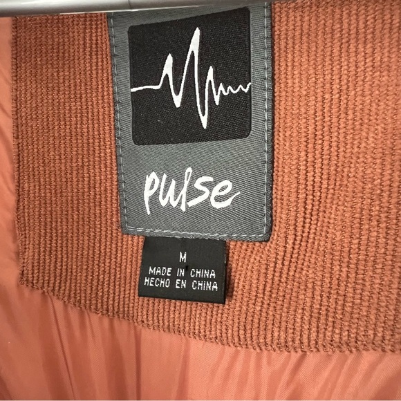 Pulse Corduroy Puffer Jacket Terracotta Medium Coat Parka Oversized Hooded - Picture 10 of 14